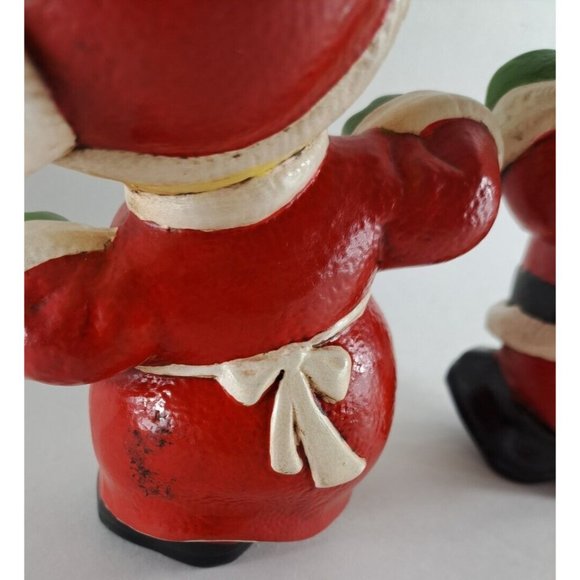 Vintage Ceramic Santa & Mrs Claus Figures Hand Painted Made From Mold Retro 7" - Picture 5 of 7